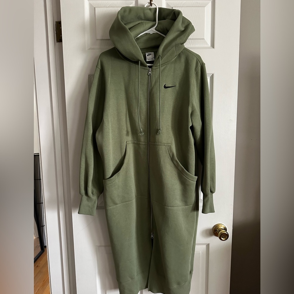 Nike Olive Green Hooded Zip-Up Jacket